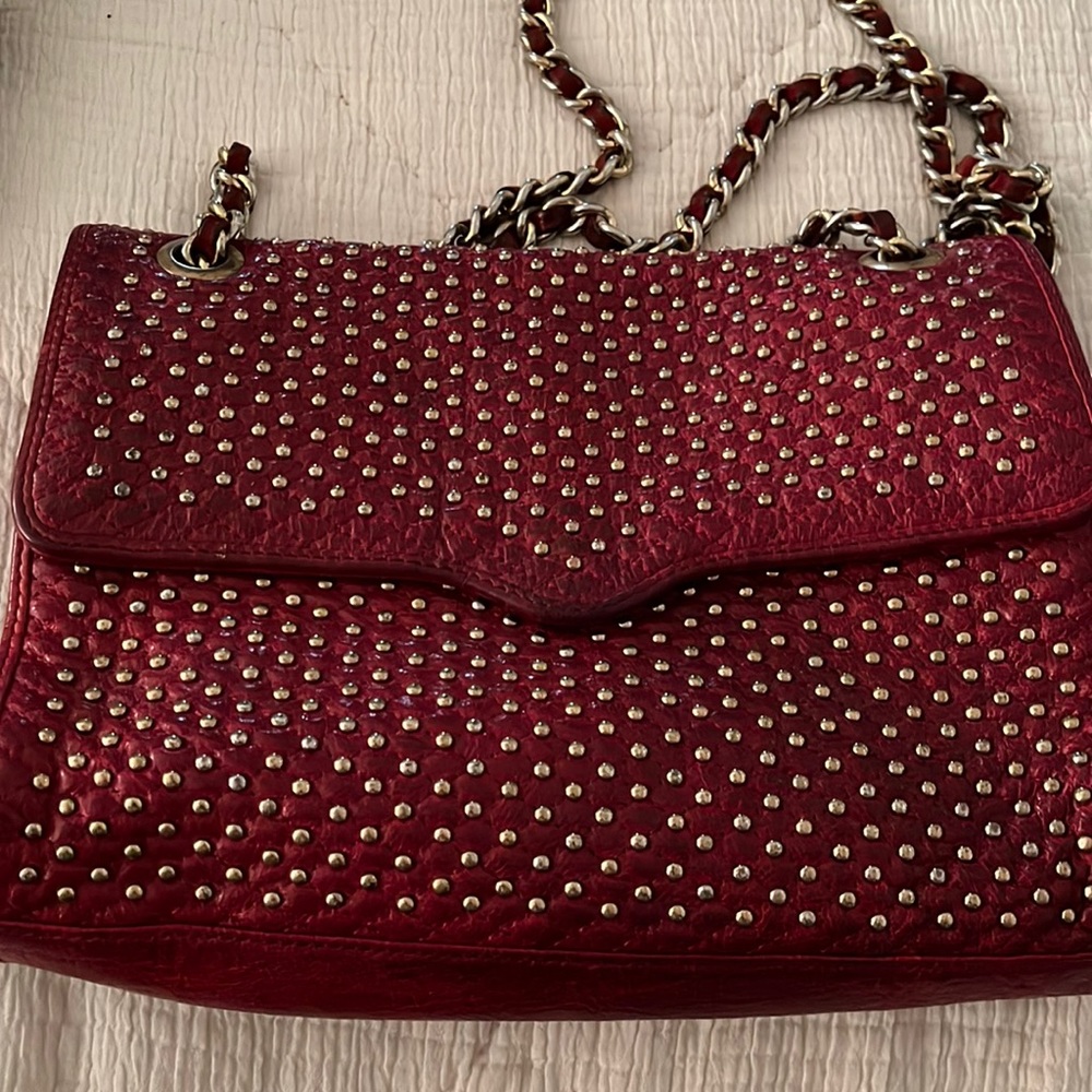 Red Studded purse kiss and tell